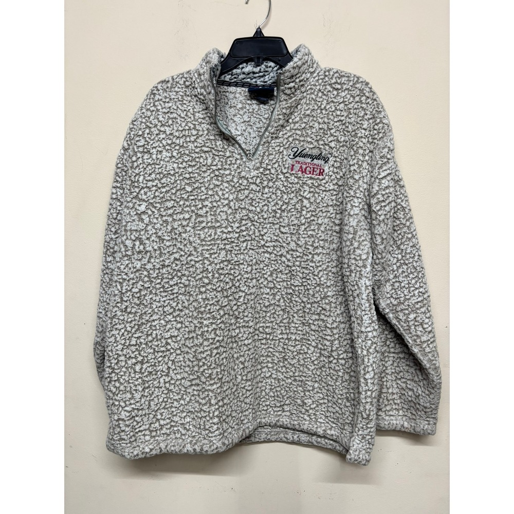 Yuengling Lager Sherpa Fleece Pullover Size L Quarter Zip Beer Promo